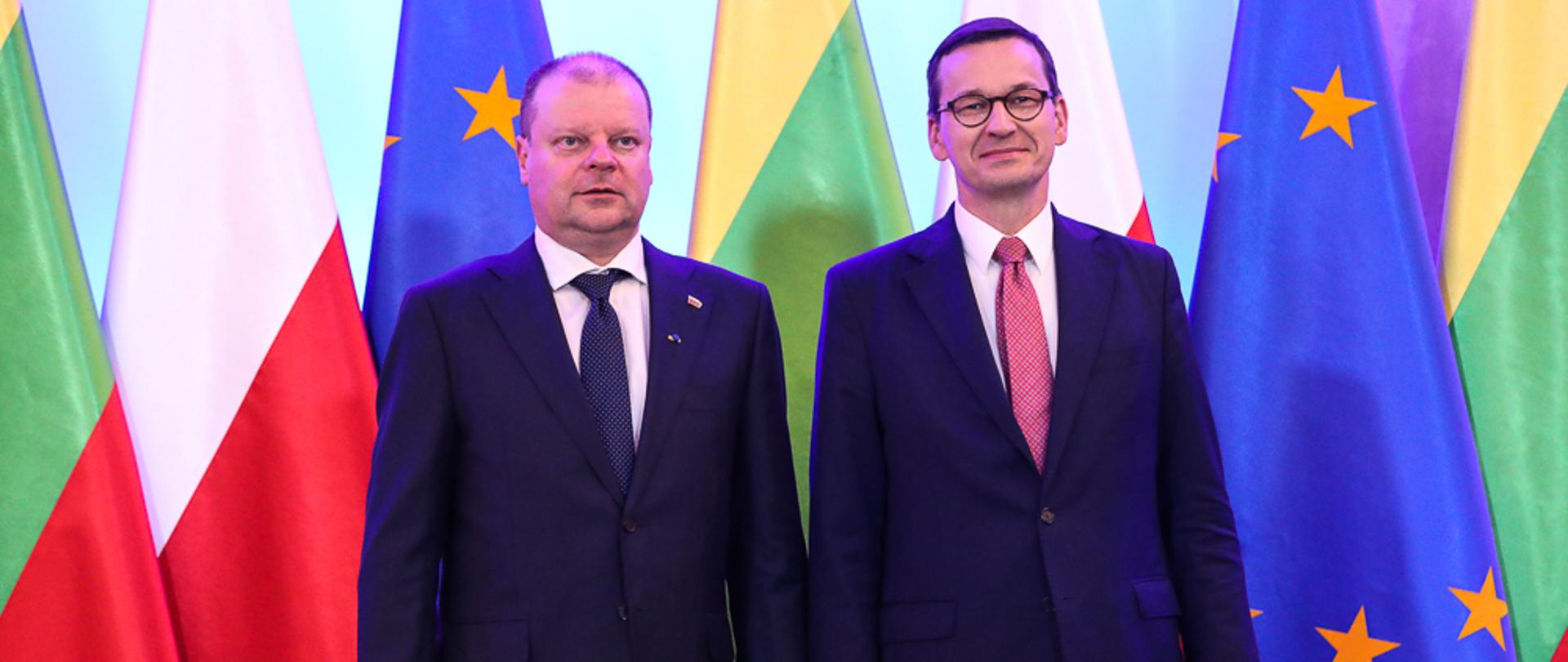 Premier Mateusz Morawiecki i premier Litwy Saulius Skvernelis.