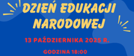 Kolorowa grafika z informacją o terminie koncertu z okazji dnia edukacji narodowej