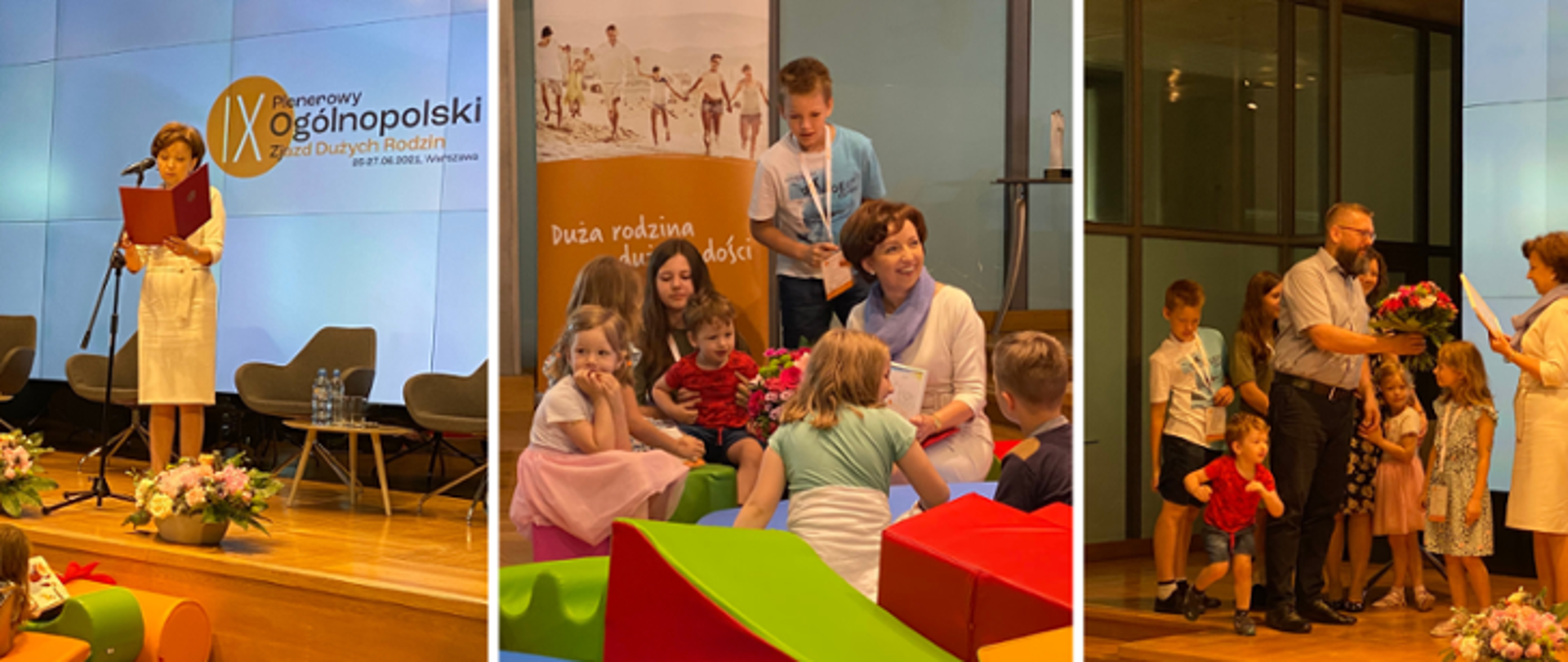 Kolaż zdjęć ze spotkania minister Maląg z dziećmi