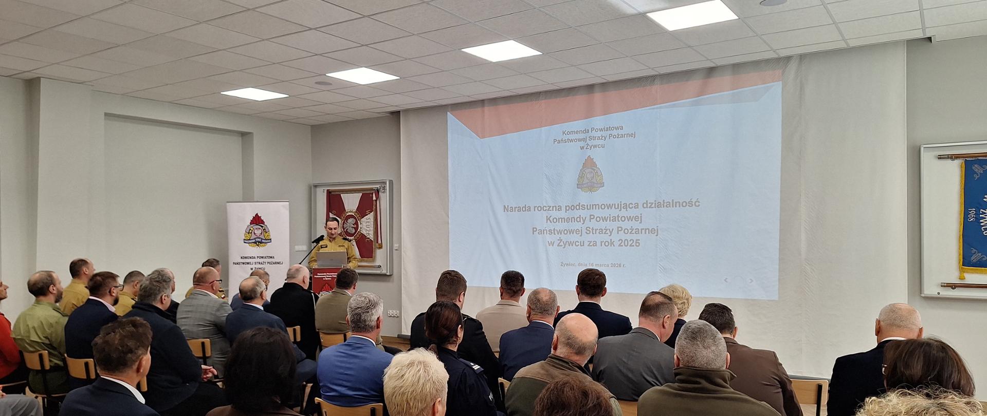 Wystąpienie Komendanta Powiatowego PSP w Żywcu mł. bryg. Jarosława Polaka