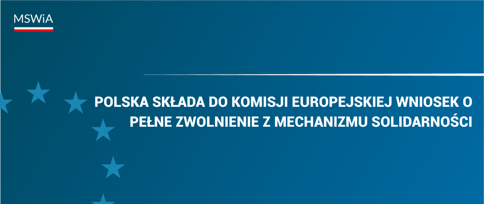 Polska składa do Komisji Europejskiej wniosek o pełne zwolnienie z mechanizmu solidarności