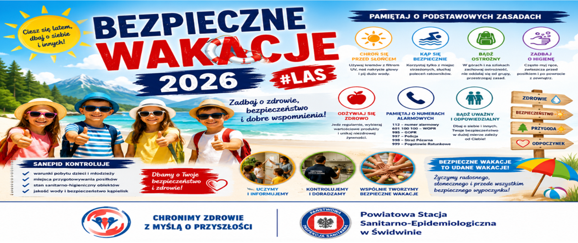 Akcja „Bezpieczne wakacje” – wspólnie dbamy o zdrowy i bezpieczny wypoczynek dzieci i młodzieży