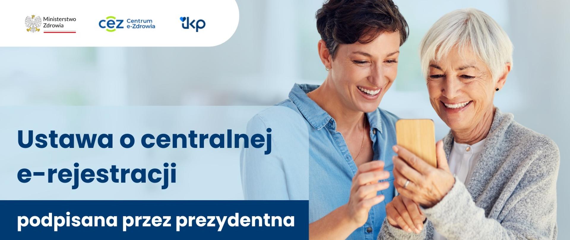 grafika dotycząca podpisania przez prezydenta ustawy o centralnej e-rejestracji 