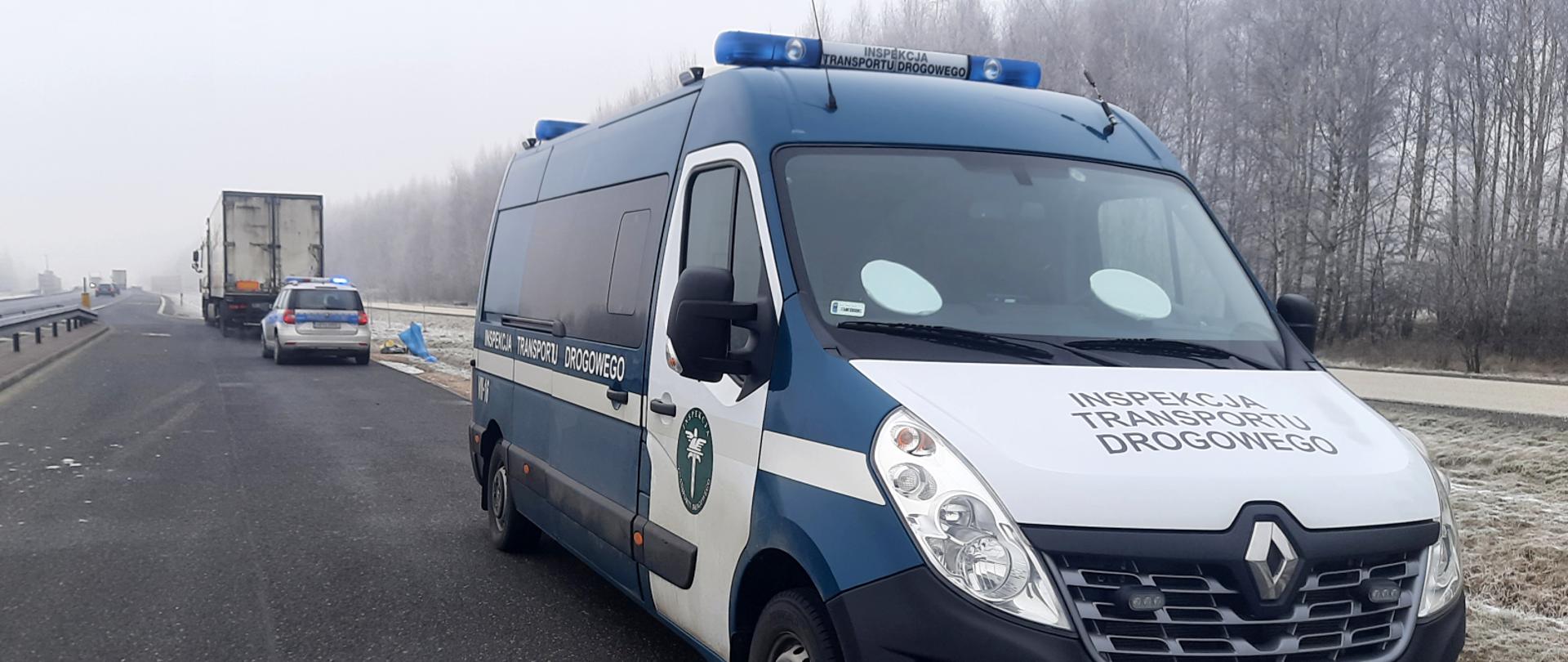 Inspektorzy z radomskiej ITD przeprowadzali kontrolę na drodze krajowej nr 50 w miejscowości Mszczonów