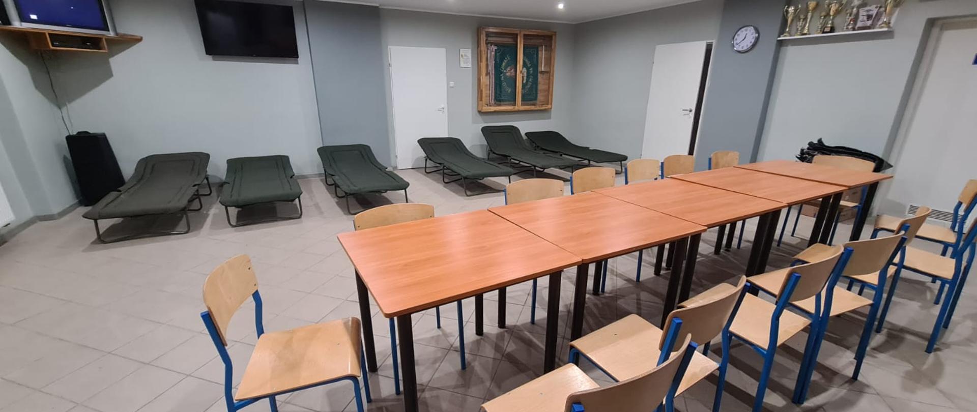 Miejsca_noclegowe_dla_uchodźców w remizie OSP