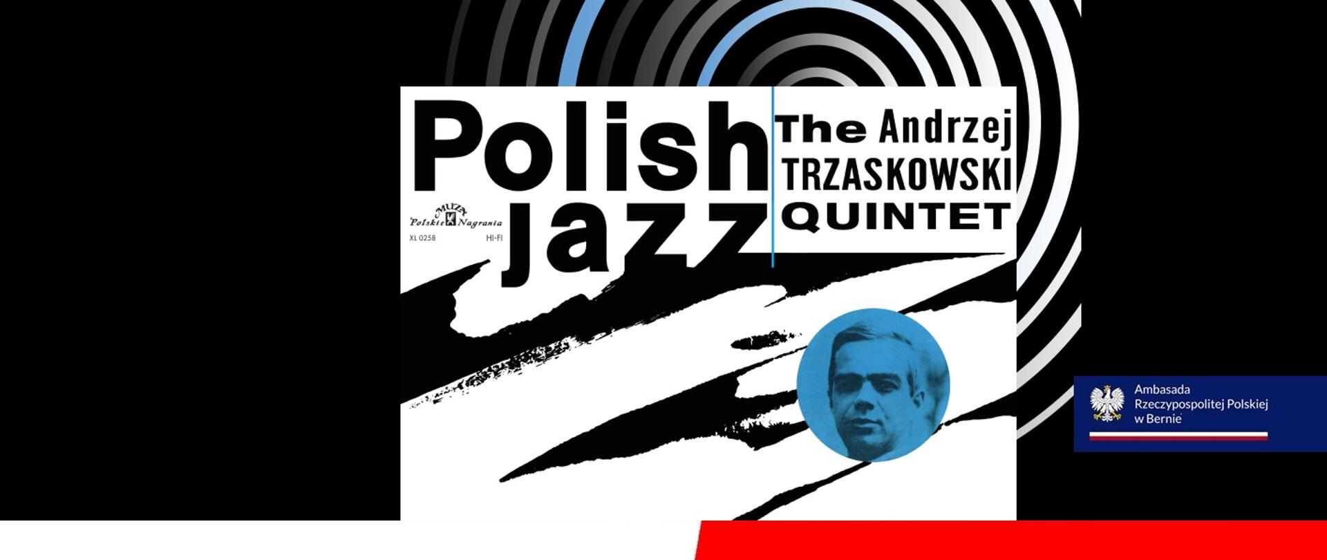 L'image montre la couverture de l'album Polish Jazz du quintette d'Andrzej Trzaskowski.