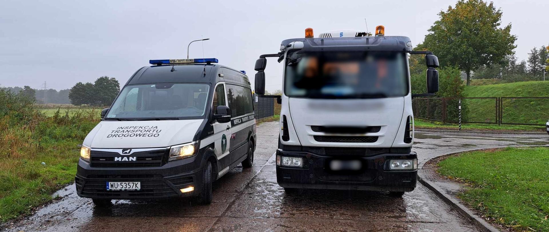 Miejsce zatrzymania do kontroli pojazdów asenizacyjnych na terenie Oleśnicy.