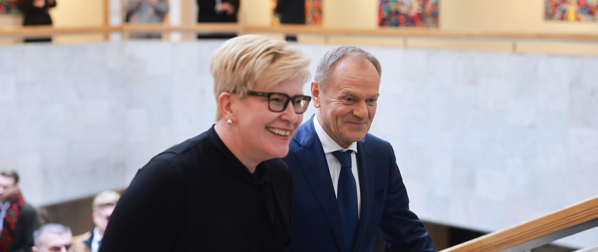 Lenkijos Respublikos Ministras Pirmininkas Donald Tusk su Lietuvos Ministre Pirmininke Ingrida Šimonyte