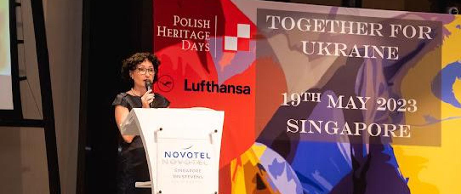 Together for Ukraine – Razem dla Ukrainy - w Singapurze - przemówienie Ambasador RP w Singapurze, Magdaleny Bogdziewicz