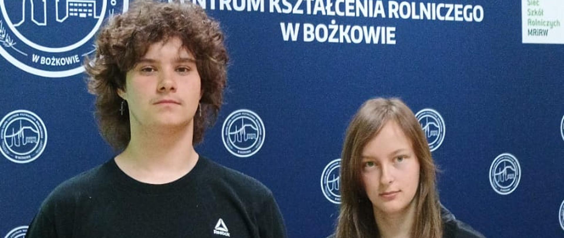 Laureaci konkursu językowego: Kamil Ludwikowski i Nikola Pałka