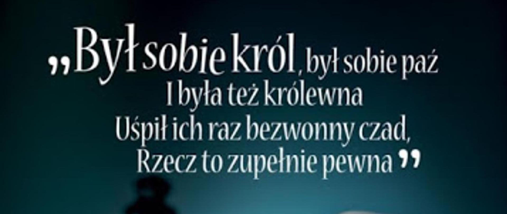 Rysunek z hasłem do programu Czad i Ogień - obudź czujność. Treść hasła: "Był sobie Król, był sobie paź i była też królewna. Uśpił ich raz bezwonny czad, Rzecz to zupełnie pewna".
