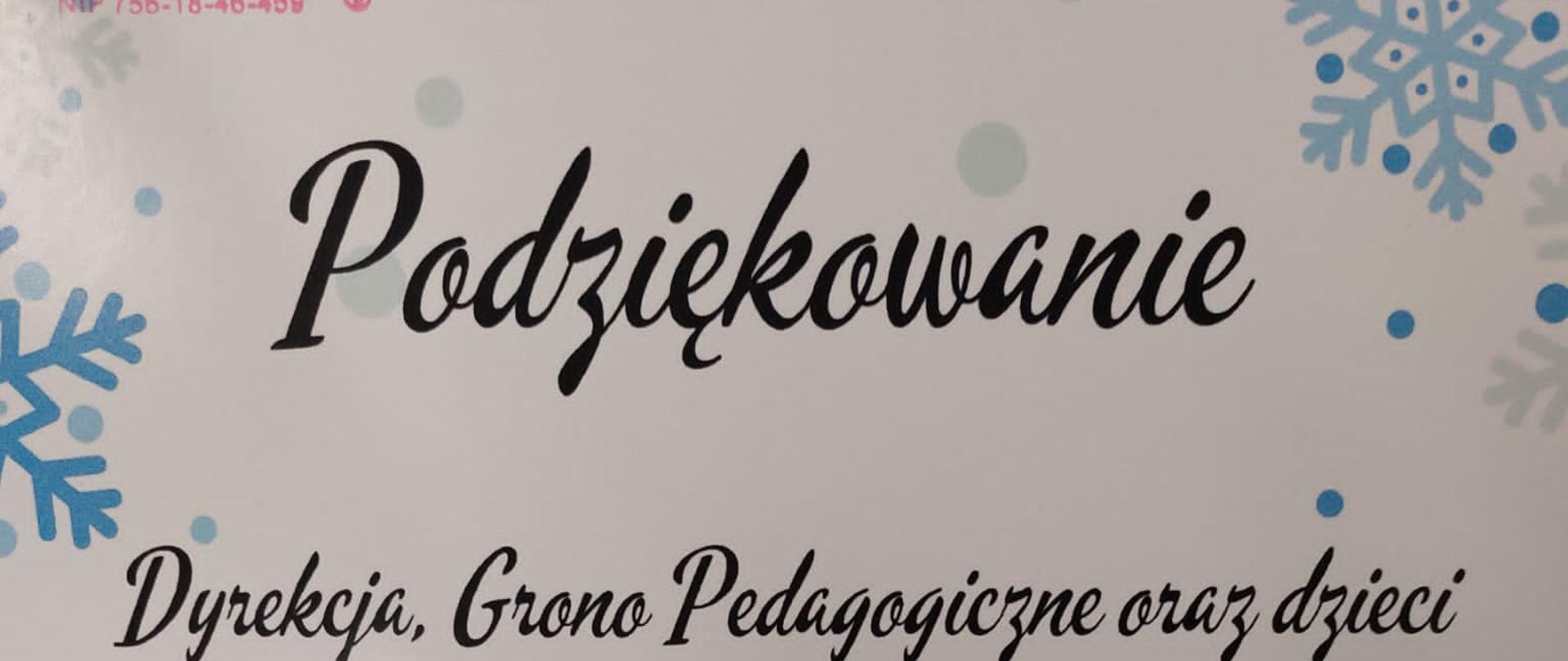 Zdjęcie przedstawia podziękowanie za prelekcje nt. bezpiecznych ferii