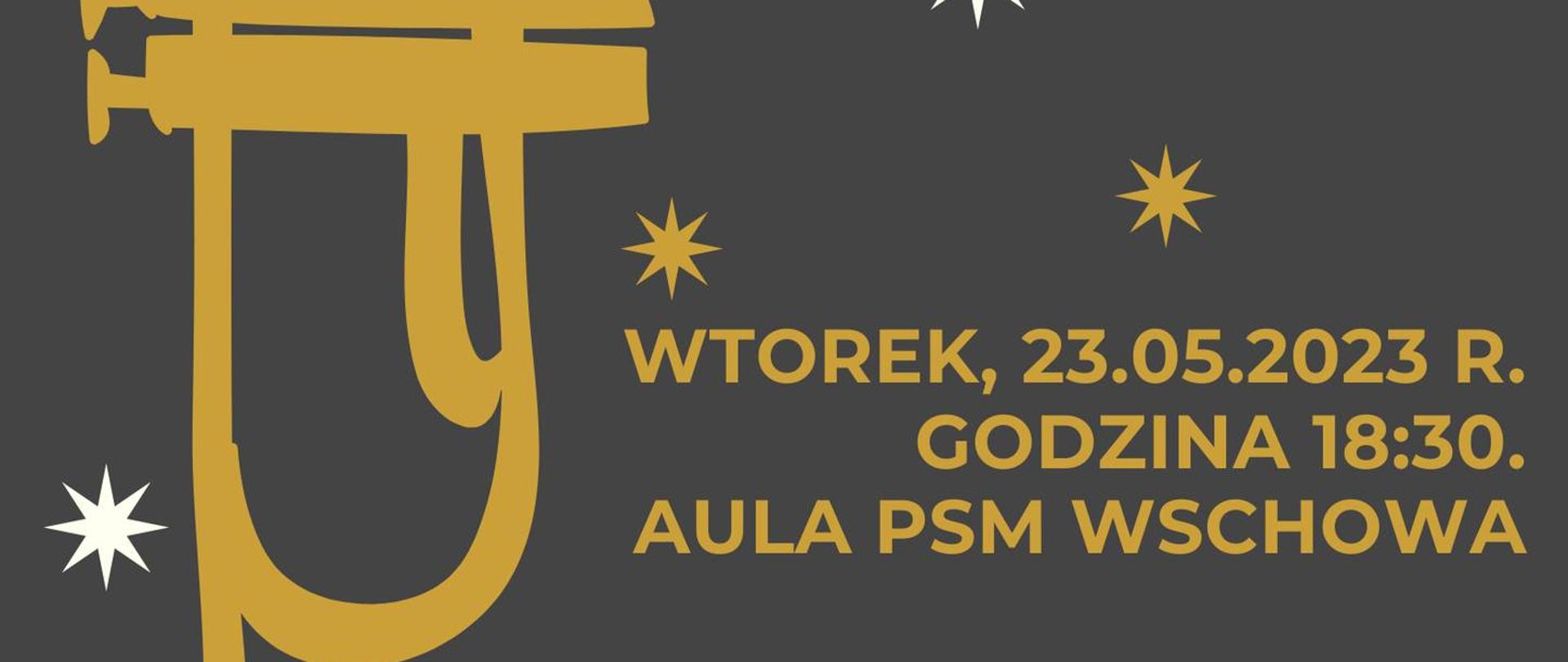 wtorek 23 maja 2023 roku godzina 18.30 aula PSM. Przy fortepianie pani Anna Muszkieta, pan Antoni Nowak