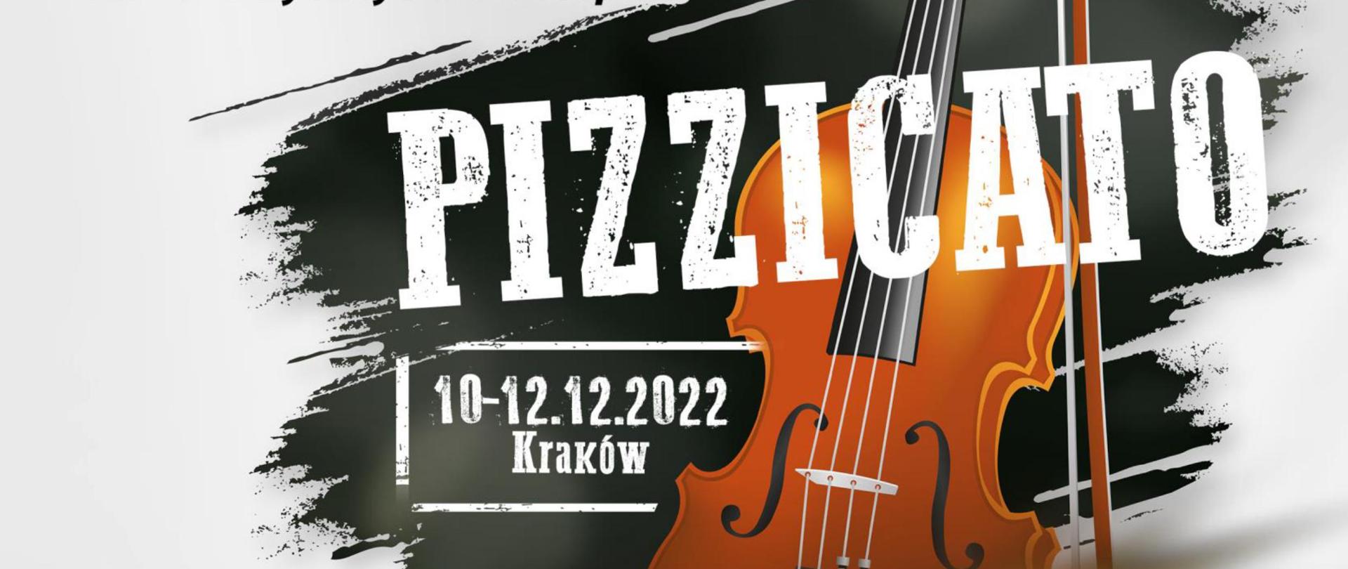 dyplom na szarym tle dla Anieli Serafińskiej za wyróżnienie w I Ogólnopolski Konkurs Instrumentów Smyczkowych "PIZZICATO" 