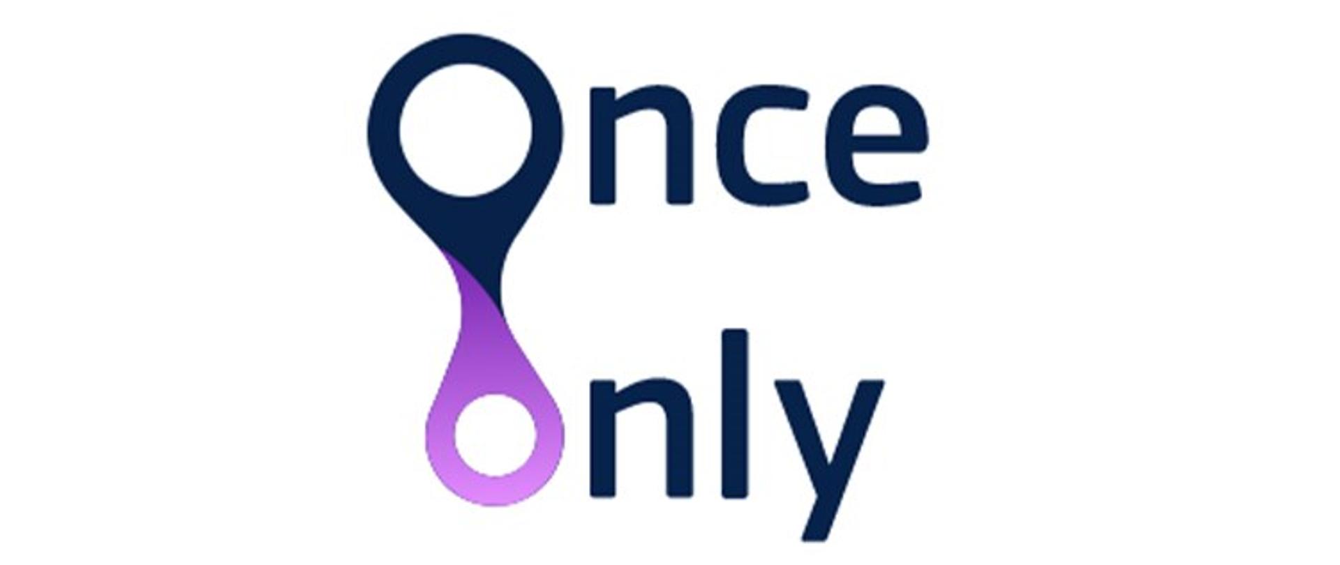 Symbol dwóch połączonych ze sobą kół z hasłem "Once only" dotyczącym funkcjonalności systemu technicznego