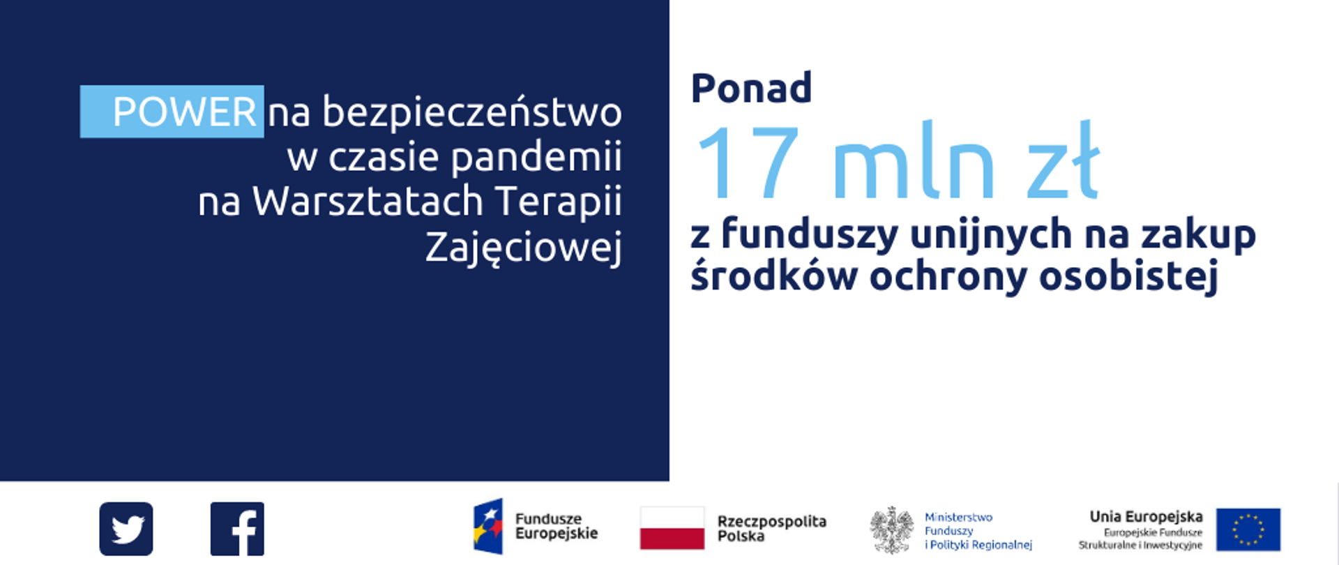 POWER na bezpieczeństwo w czasie pandemii na Warsztatach Terapii Zajęciowej. Ponad 17 mln zł z funduszy unijnych na zakup środków ochrony osobistej"