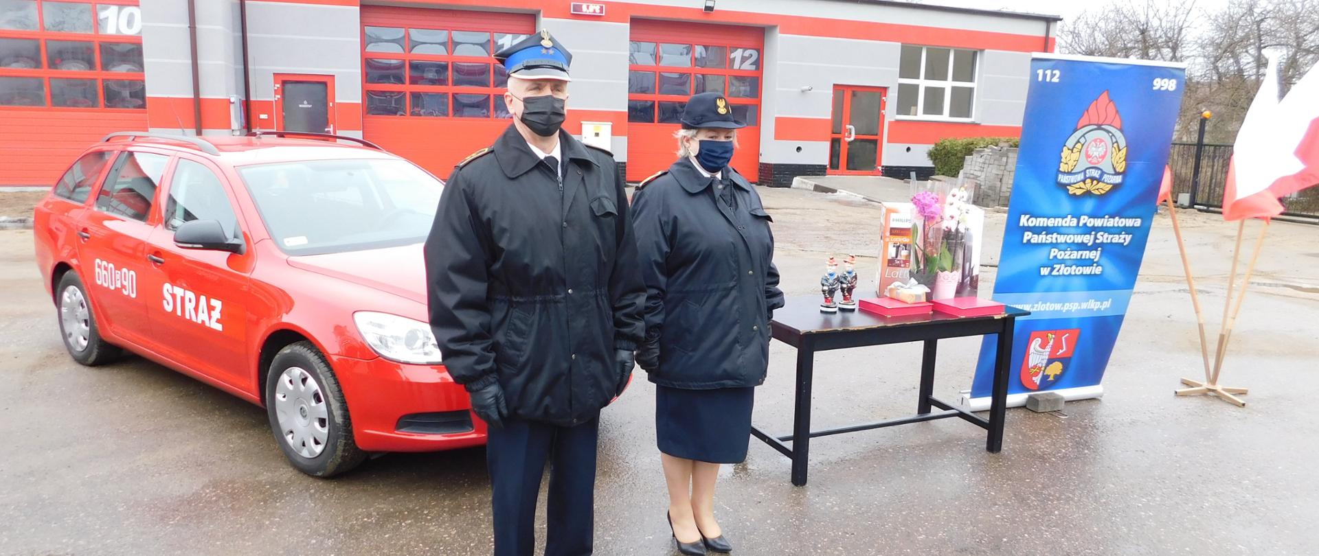 Uroczysta zbiórka z okazji odejścia na zaopatrzenie emerytalne funkcjonariuszy KP PSP w Złotowie