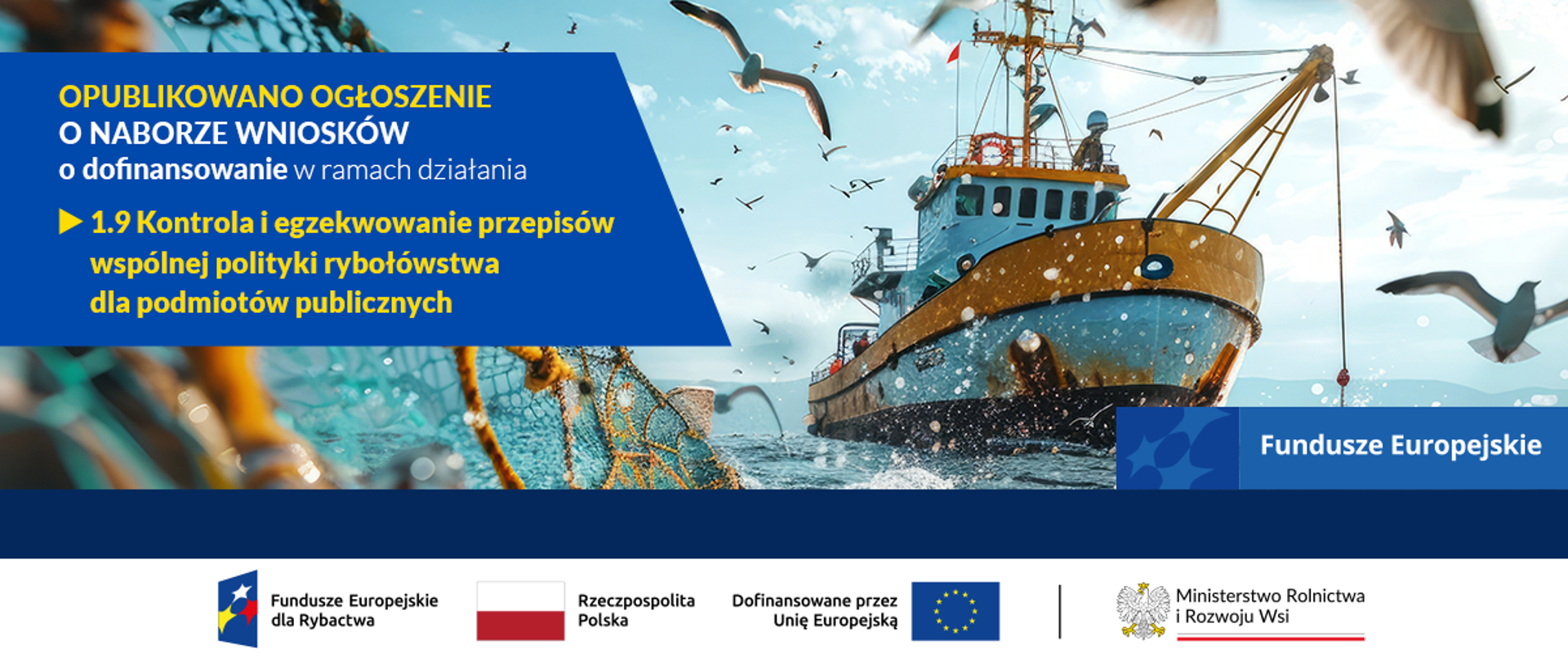 Fundusze Europejskie dla Rybactwa - ogłoszenie o naborze