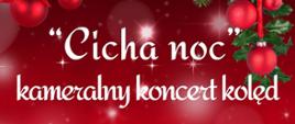 Grafika świąteczna z informacją o koncercie kolęd