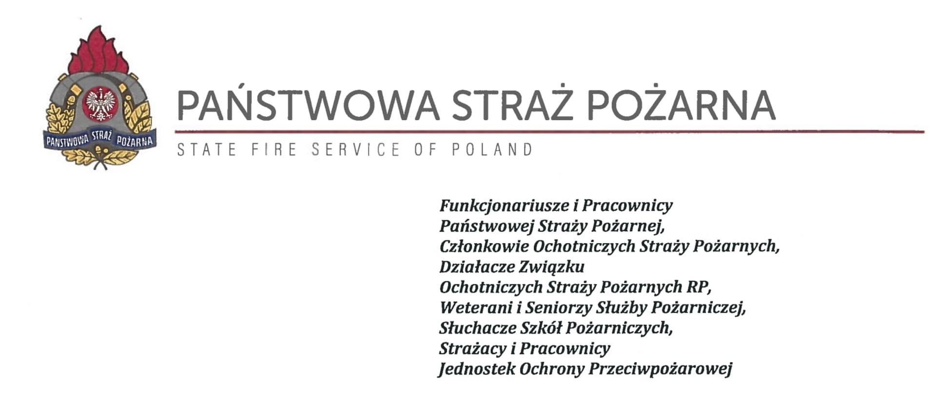 Życzenia Komendant Głównego PSP