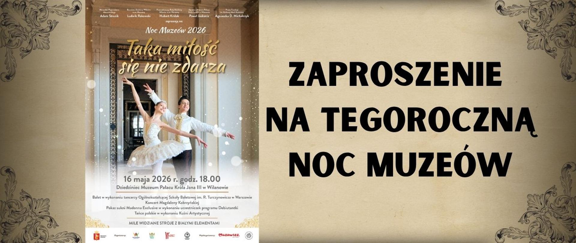 Zaproszenie, noc muzeów, plakat.