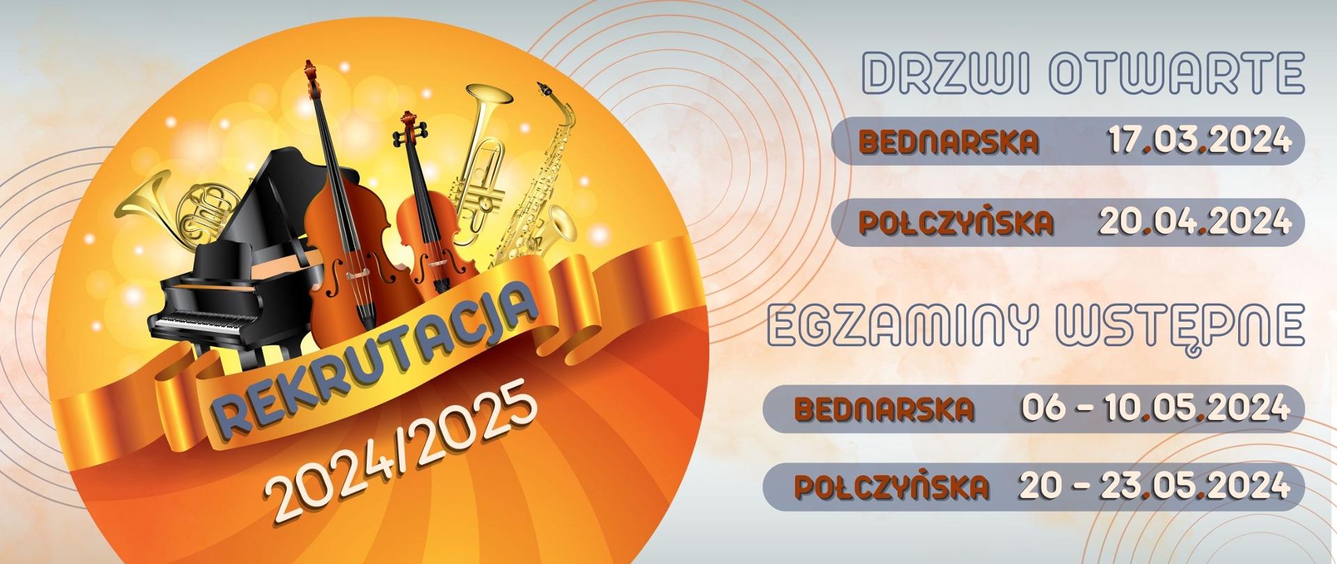 Grafika - dni otwarte Szkoły i rekrutacja na rok szkolny 2024-25