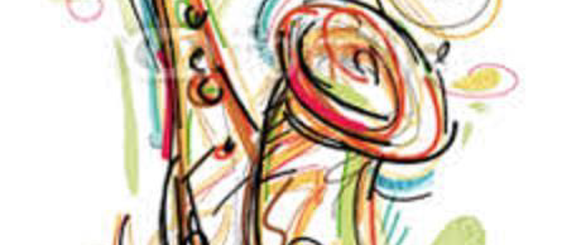 Zdjęcie przedstawia kolorowy saksofon