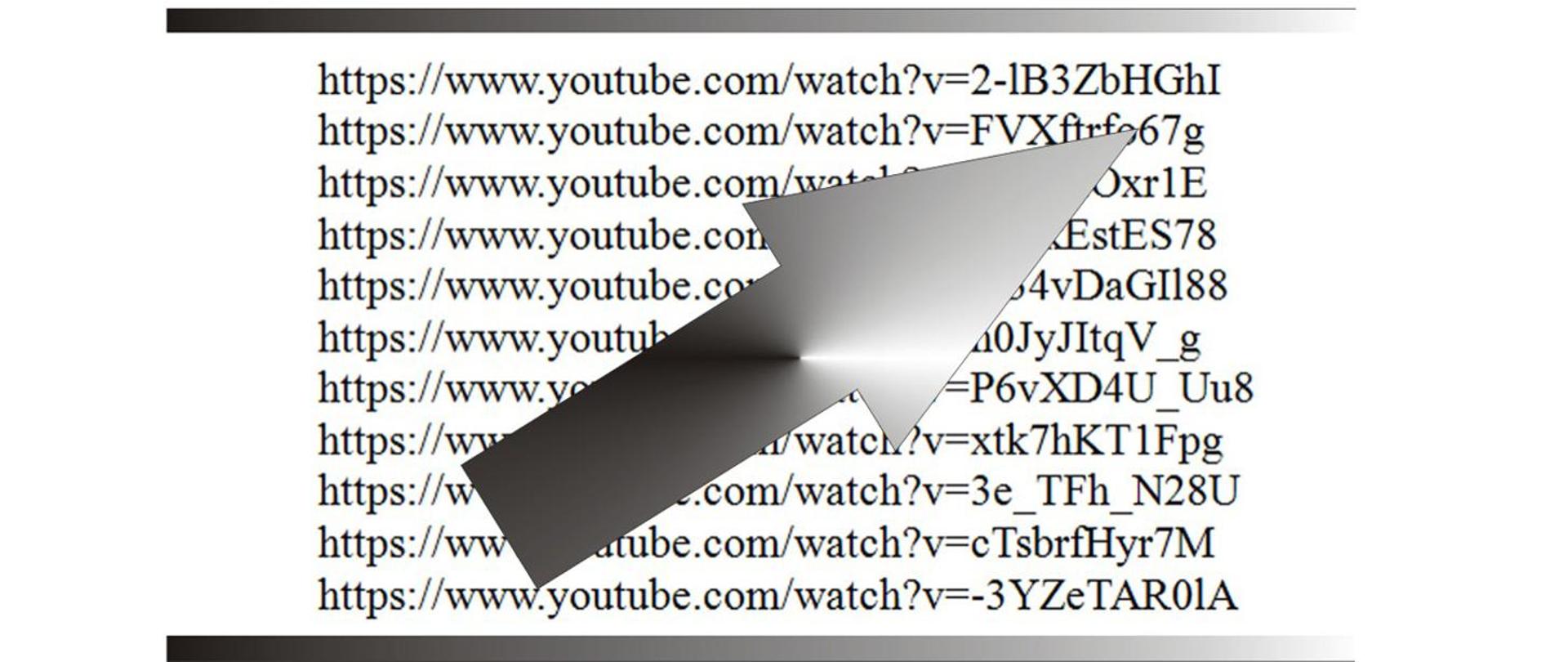 Na zdjęciu widać linki do stron internetowych oraz w centralnej części szarą strzałkę wskazującą jeden z linków.