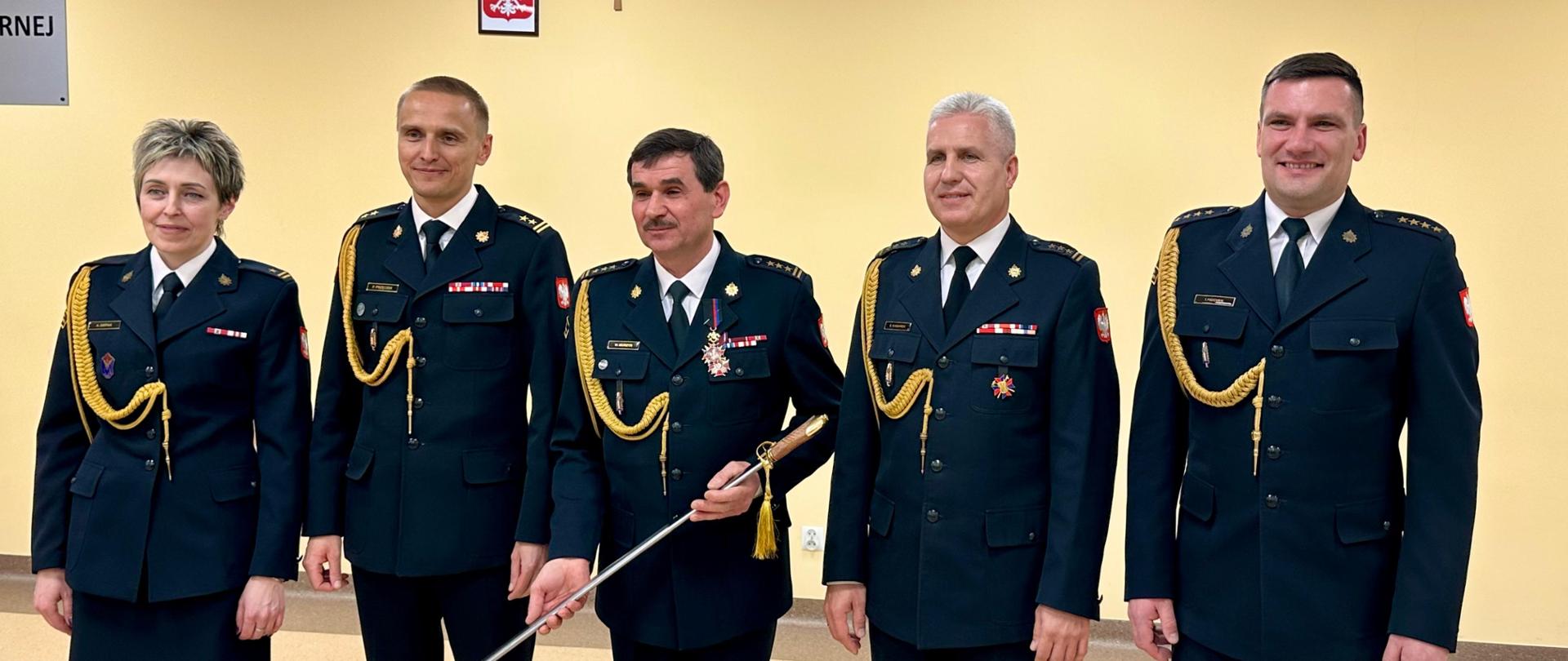 Uroczysta zbiórka z okazji zdania obowiązków zastępcy Komendanta Powiatowego PSP w Myślenicach