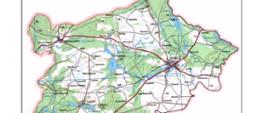 Zdjęcie przedstawia mapę Powiatu Wałeckiego.