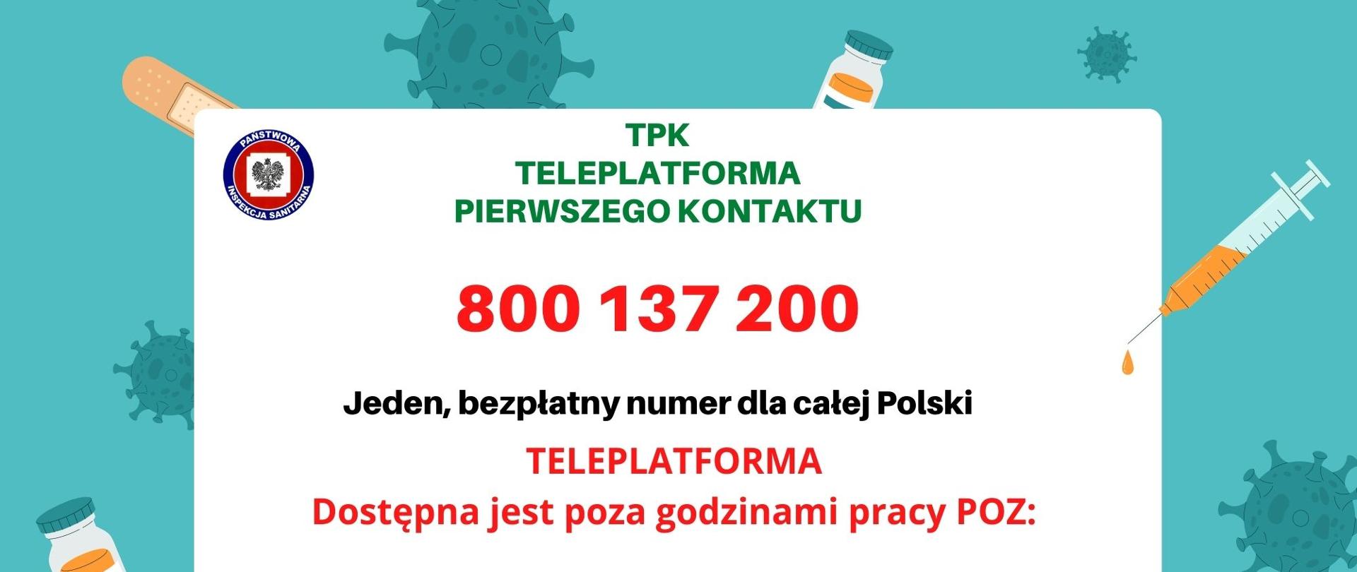 Plansza przedstawiające numer kontaktowy TPK