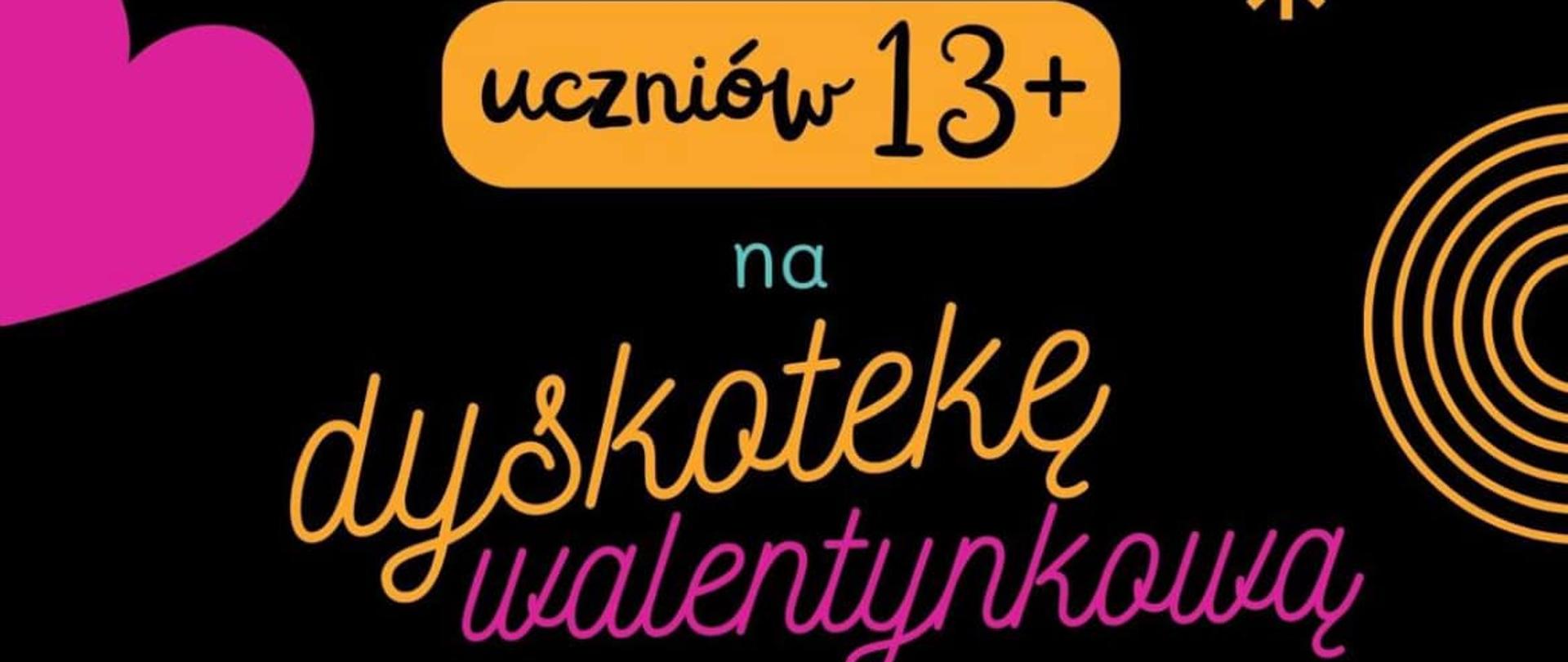 Plakat dyskoteka Walentynkowa 