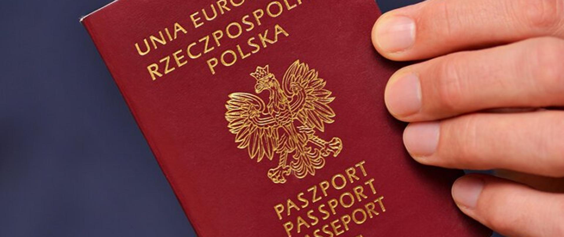 Paszport na niebieskim tle