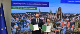 Na zdjęciu od lewej: Piotr Grzelak, Zastępca Prezydenta Miasta Gdańsk, Dorota Zawadzka-Stępniak, Prezes Zarządu Narodowego Funduszu Ochrony Środowiska i Gospodarki Wodnej.