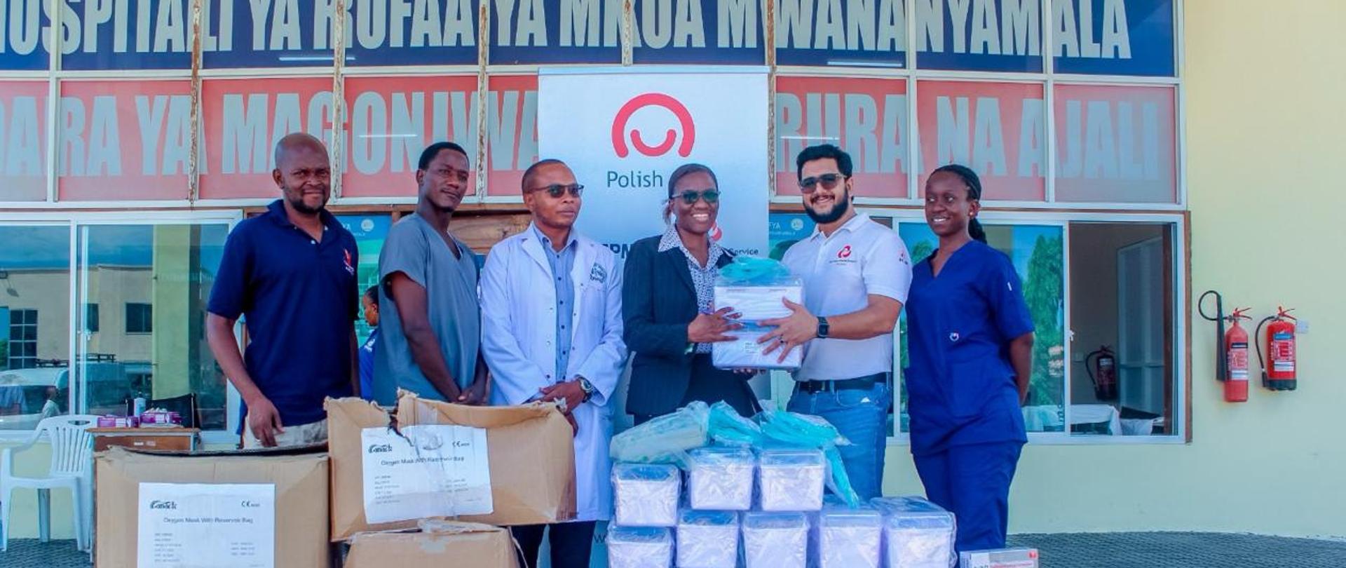 Provision of medical equipment to Mwanyalamala Regional Hospital. Picture of the representatives of Mwanyalamala Hospital and representative from AKHS.