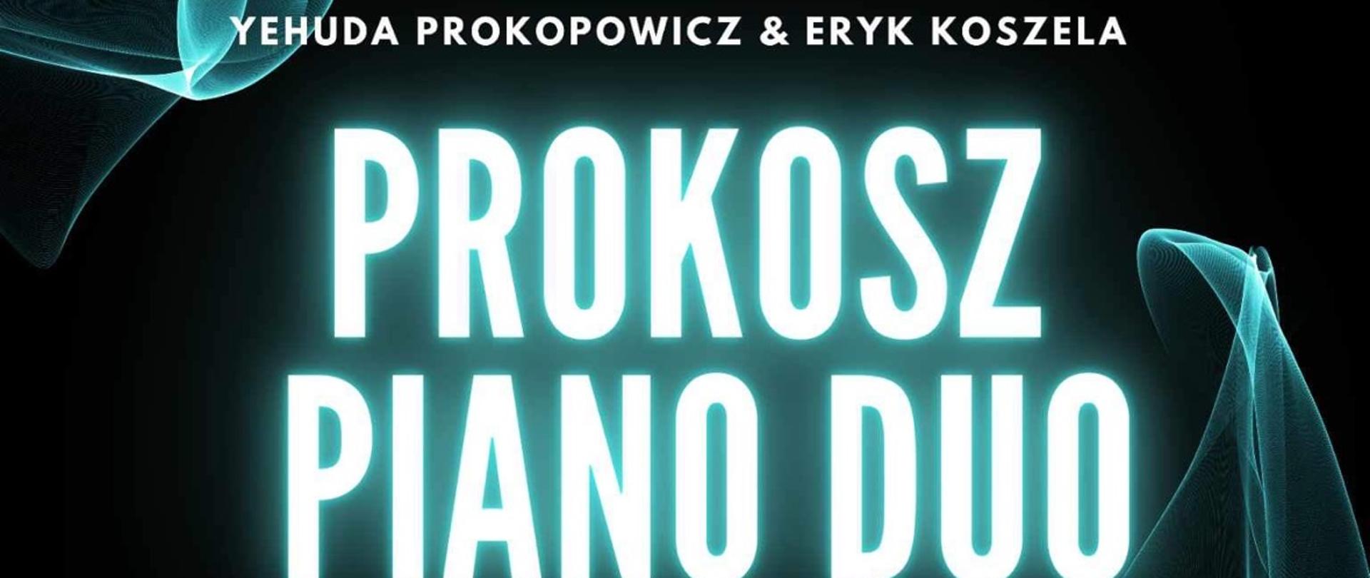 Koncert Prokosz Piano Duo 02.11.2023 plakat czarny 