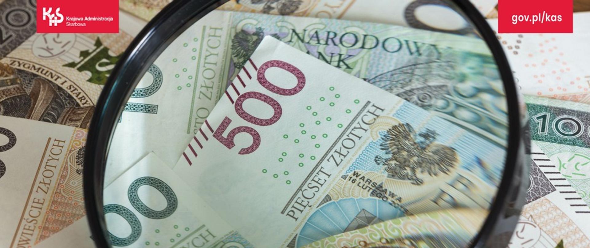 Polskie pieniądze oglądane przez lupę