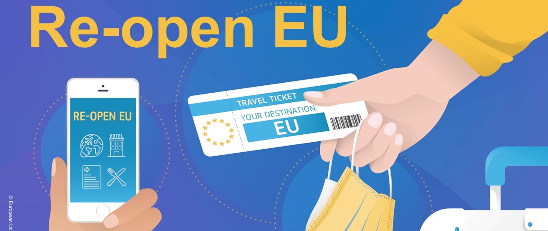 Baner informujący o otwarciu granic Unii Europejskiej