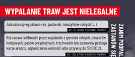 Wypalanie traw jest nielegalne