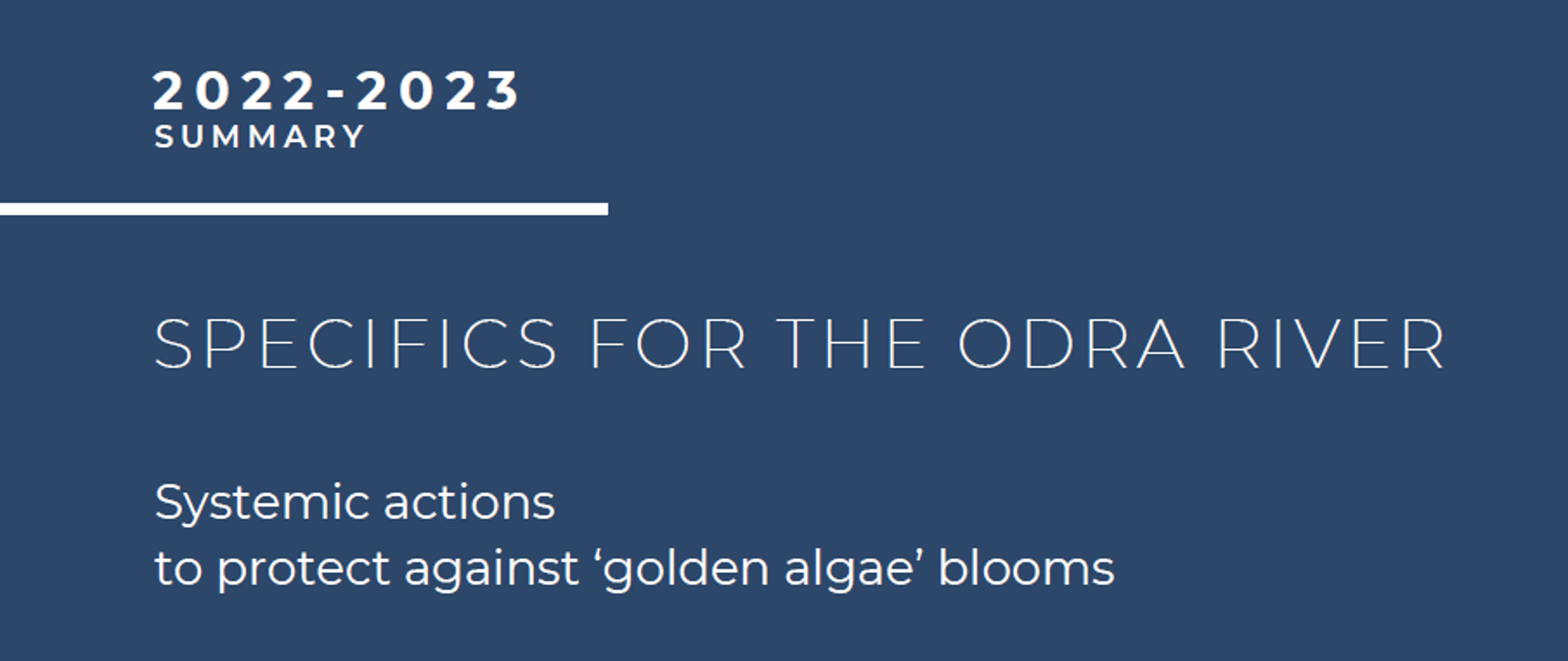 Specifics for the Odra river. Systemic actions to protect against "golden algae" blooms.