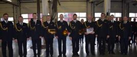 Uroczysta zbiórka w związku z nabyciem praw do zaopatrzenia emerytalnego funkcjonariuszy z KM PSP OLSZTYN