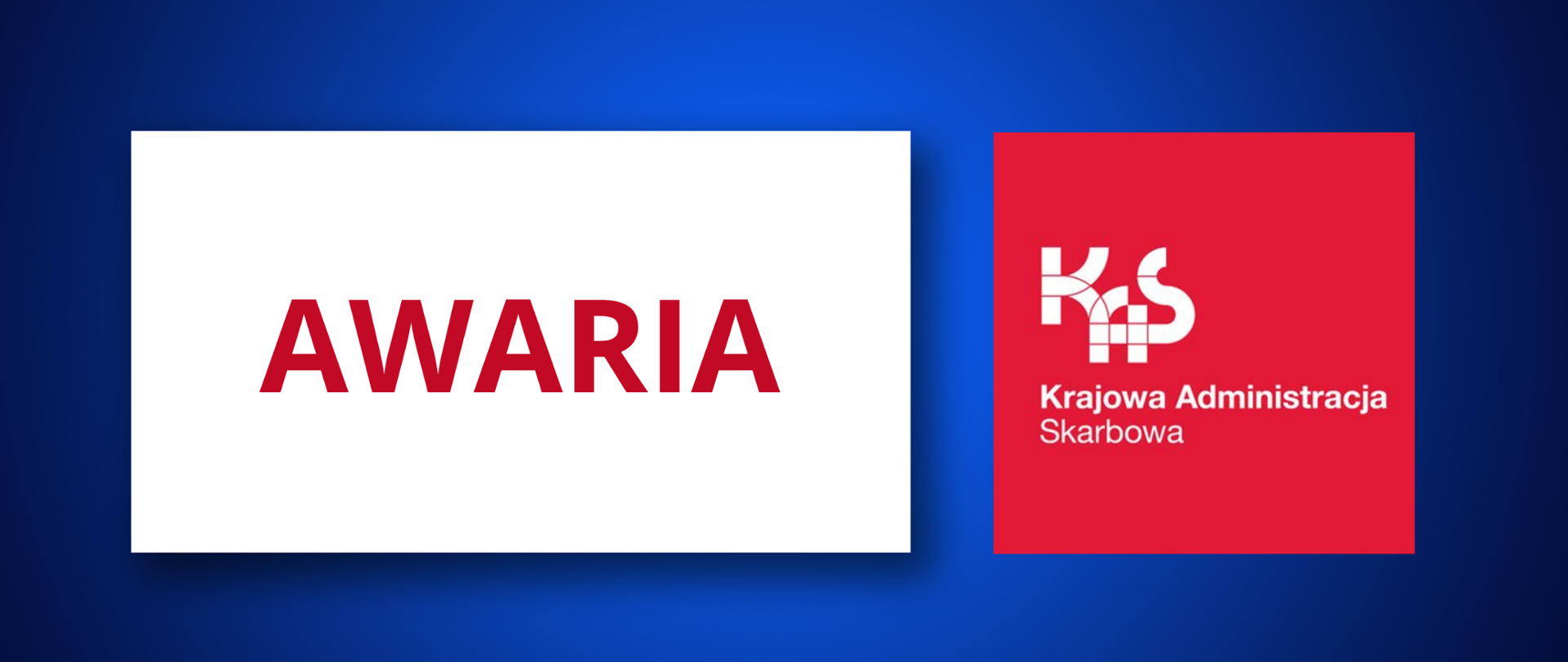 napis awaria i logo KAS