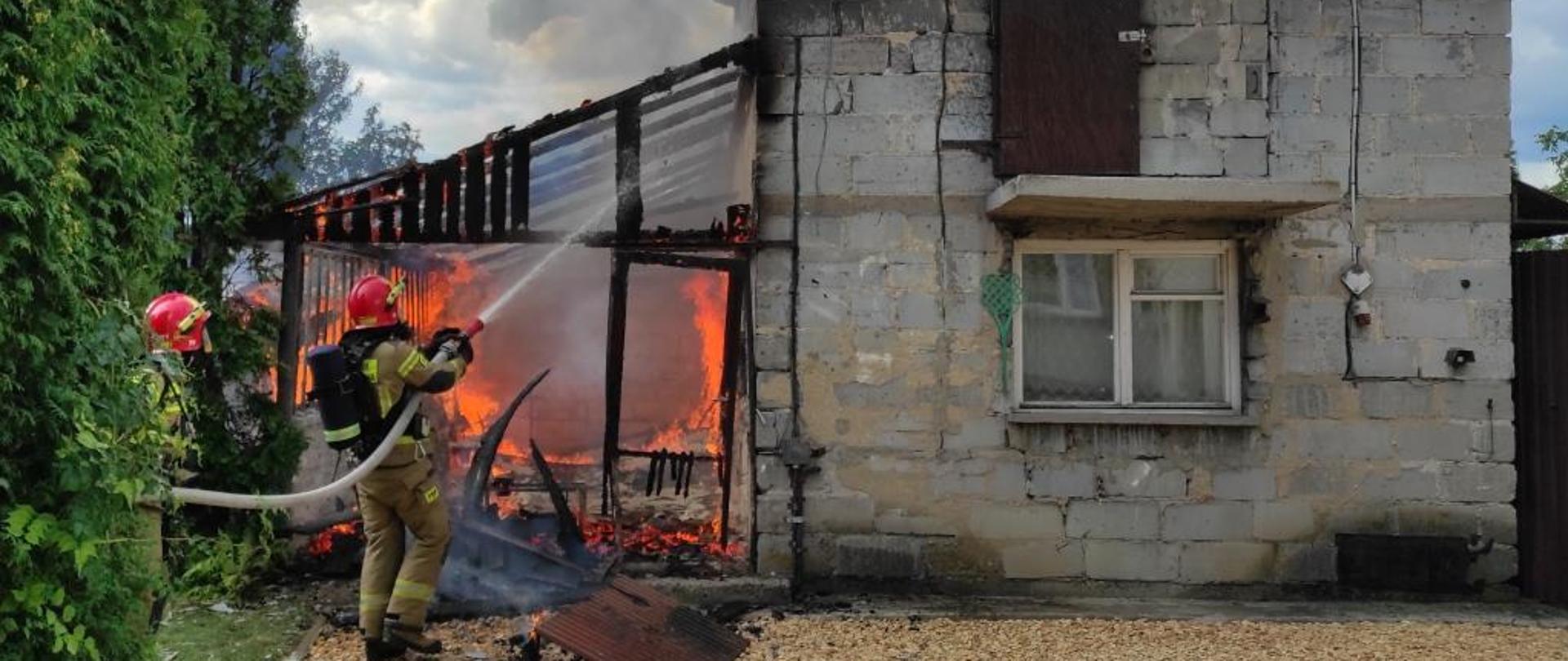 Pożar budynku w Oświęcimiu