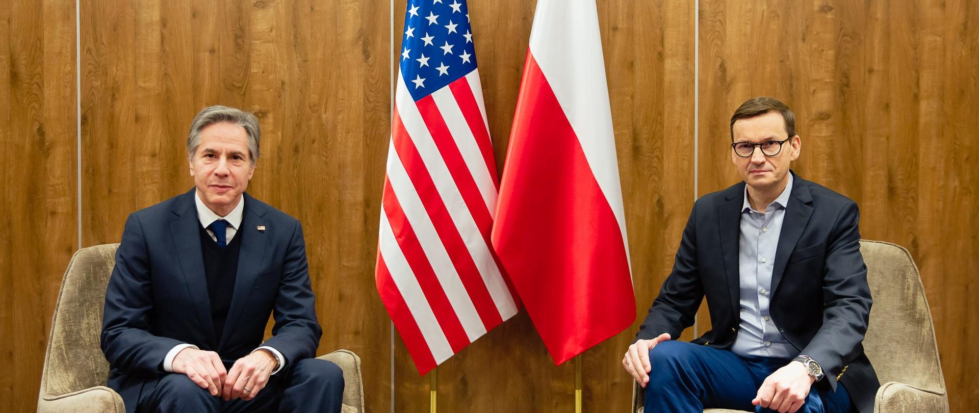 Meeting of Prime Minister Mateusz Morawiecki and USA Secretary of State Antony Blinken.