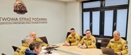 Wideokonferencja Małopolskiego Komendanta Wojewódzkiego PSP w sprawie SOiA