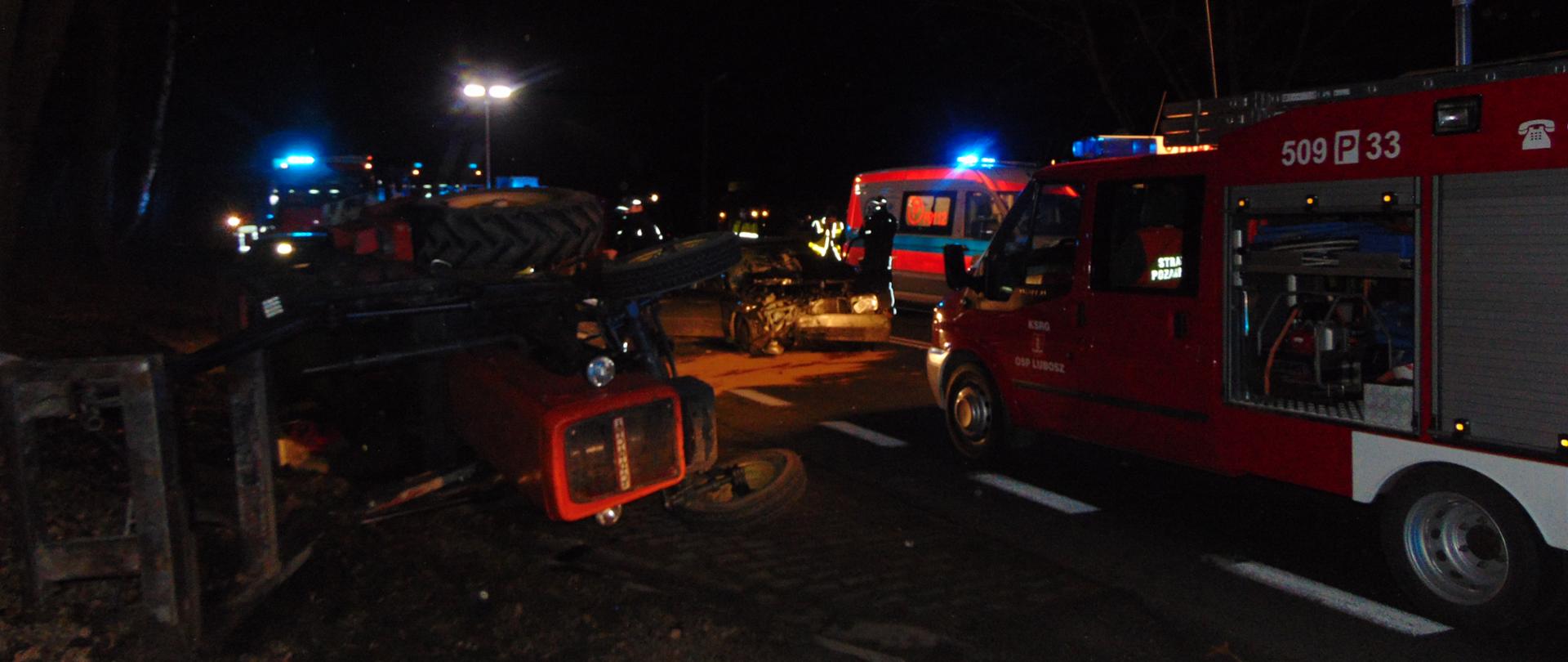 Wypadek drogowy na drodze krajowej nr 24 Pólko - Daleszynek