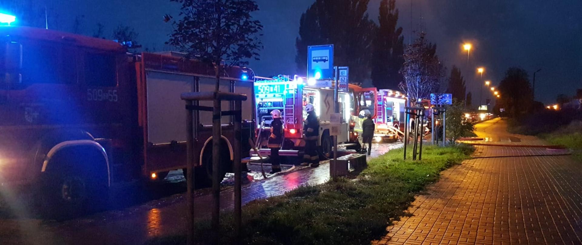 Pożar odpadów budowlanych przy ulicy Floriana Krygiera