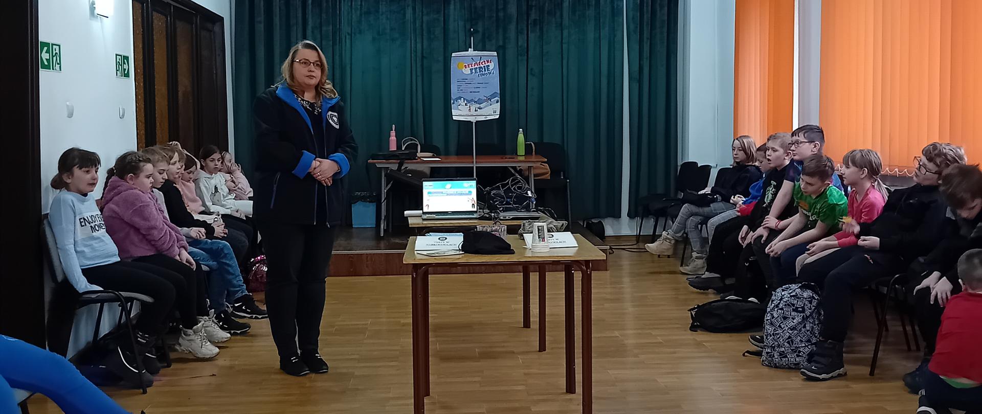 zajęcia profilaktyczne dla uczestników półkolonii z Dzielnicowego Domu Kultury w Piekarach Śląskich -wykład