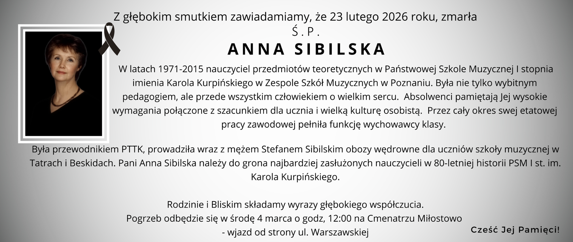 Nekrolog ś.p. Anna Sibilska