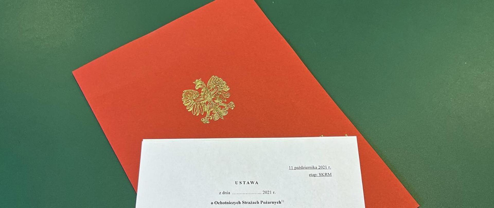 Fotografia przedstawiająca projekt ustawy o Ochotniczych Strażach Pożarnych 